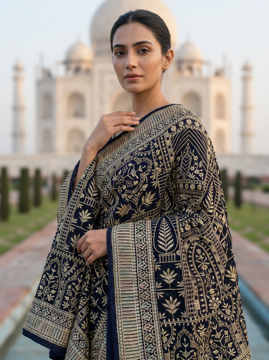 Deep Blue Dupatta — product view 1