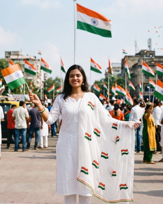 Tricolour Dupatta — product view 1