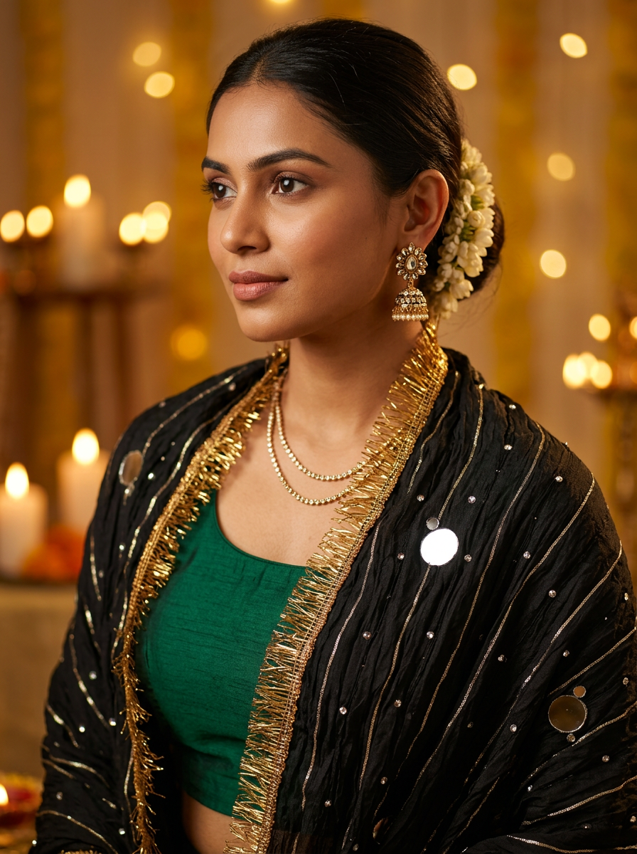 Aaina Black Dupatta — product view 1