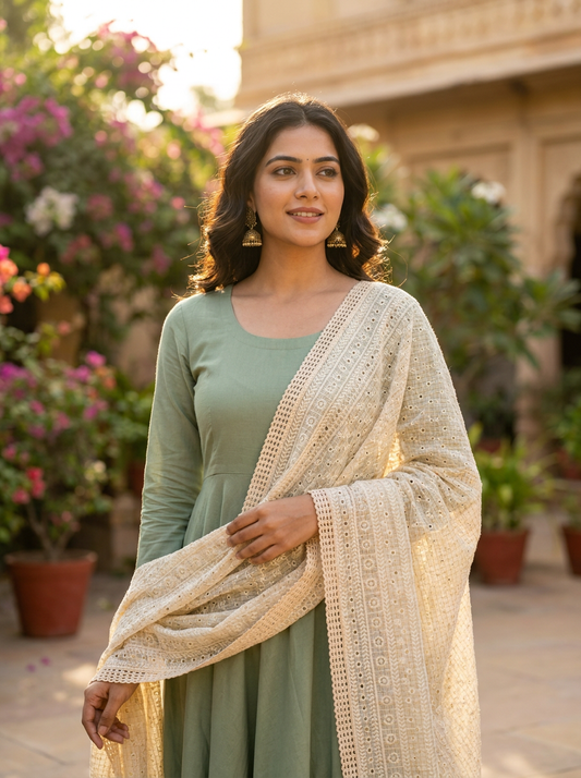 Saadgi Chikankari Dupatta — product view 1