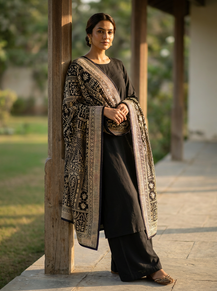 Deep Blue Dupatta — product view 2