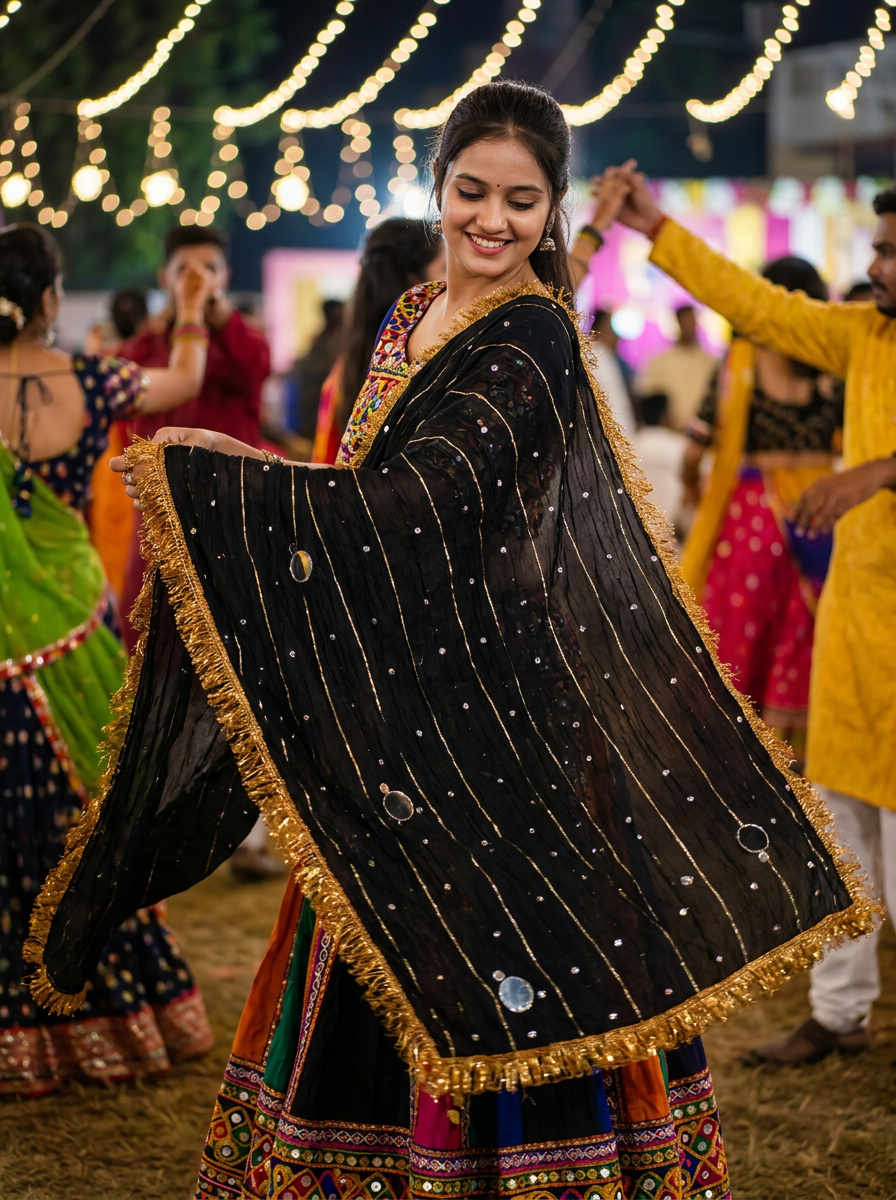 Aaina Black Dupatta — product view 2