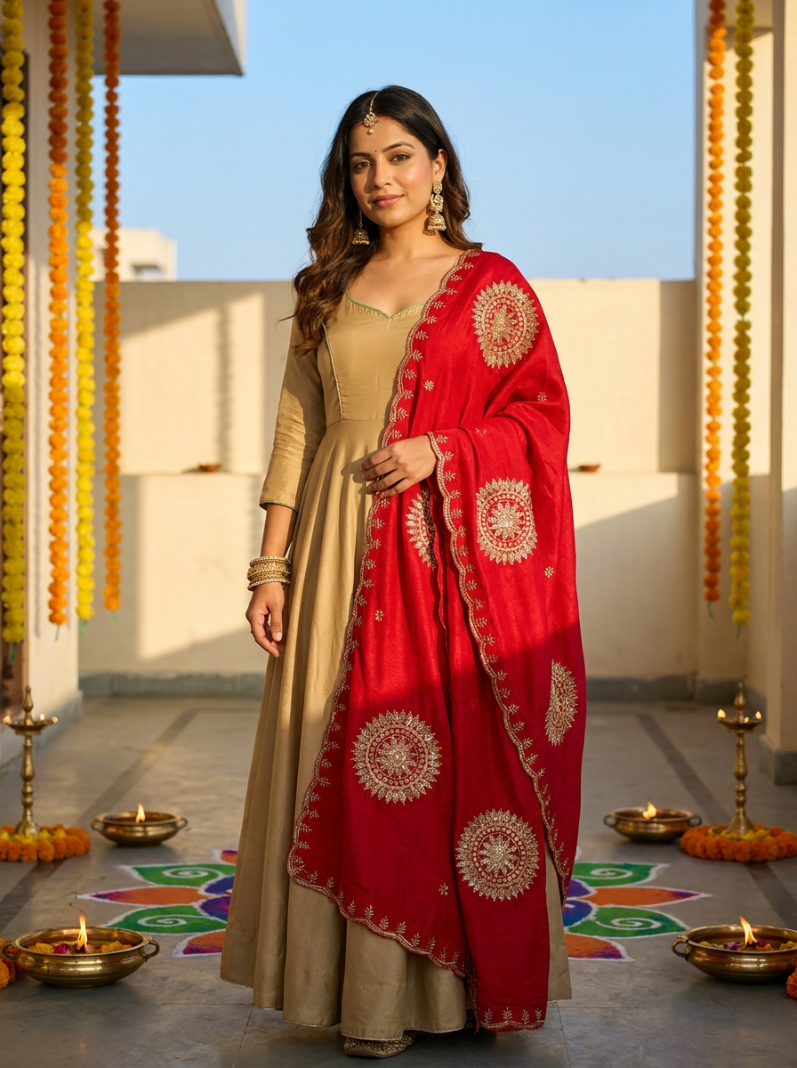 Kanak Cutwork Dupatta — product view 3