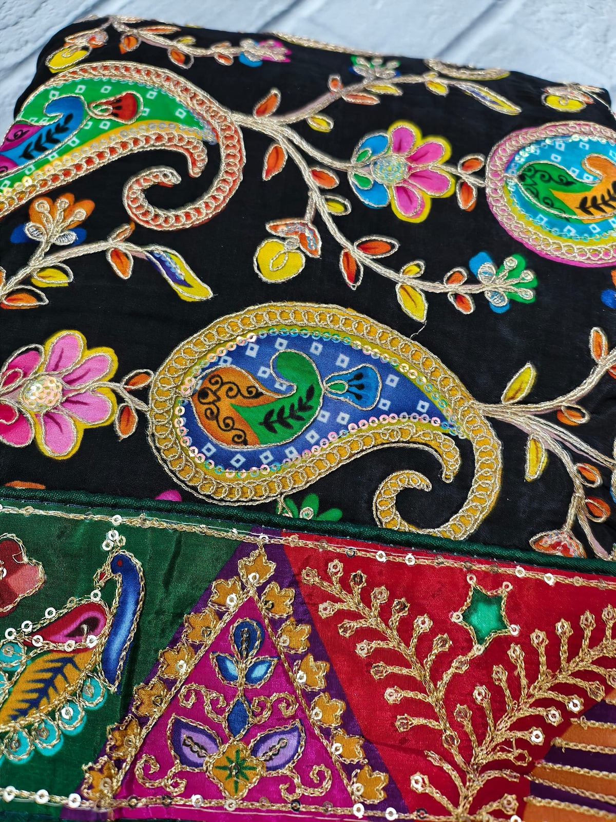 Rajasi Art Dupatta, Black — product view 3