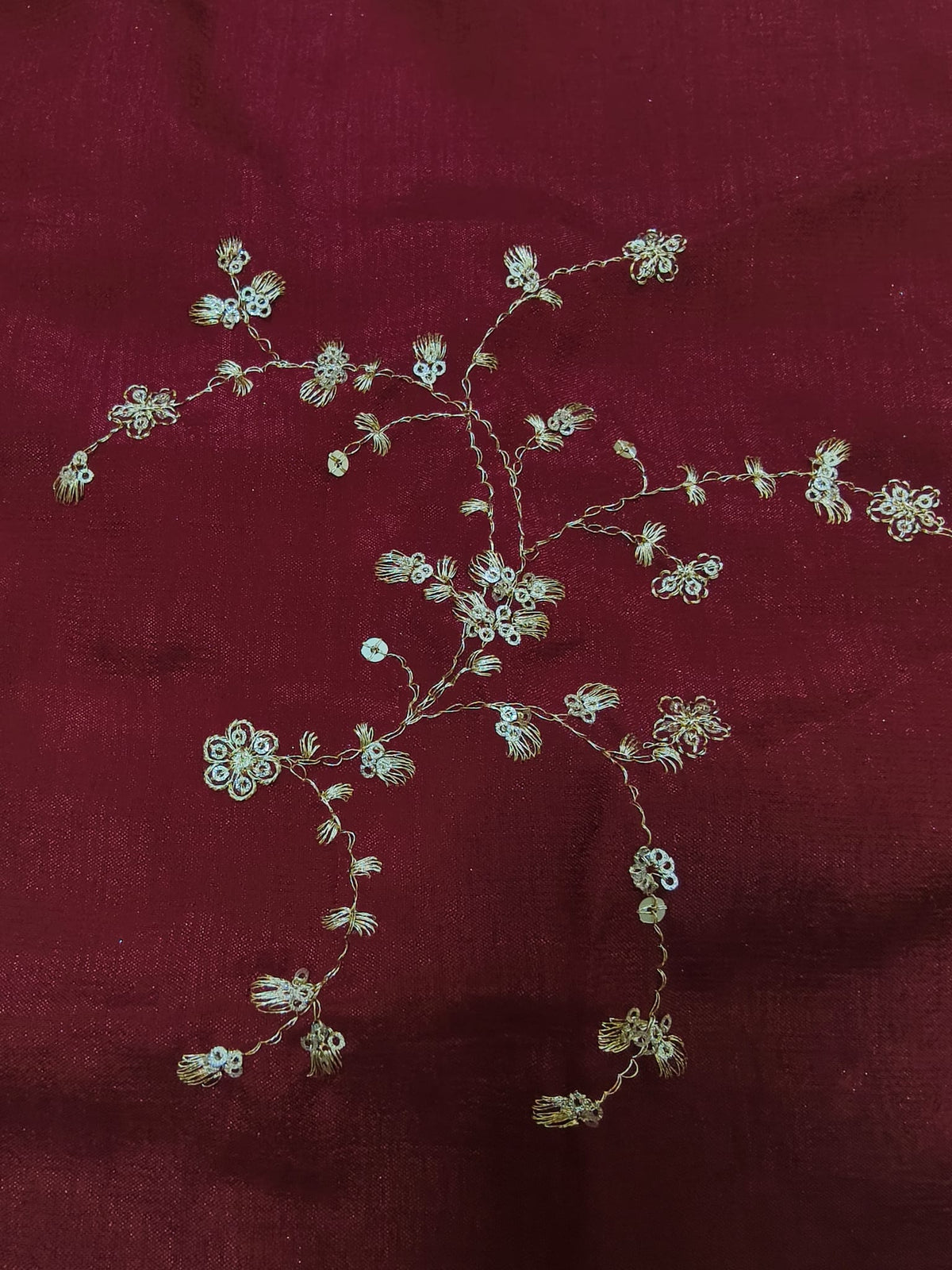 Combo Maroon & Gold Embroidered Festivity Dupatta — product view 3
