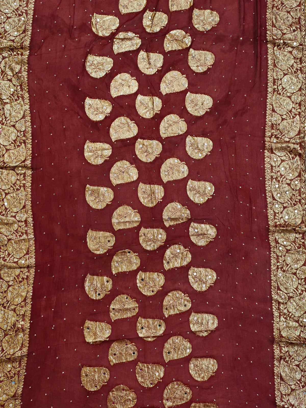 Patjhad Mirror Dupatta, Maroon — product view 3