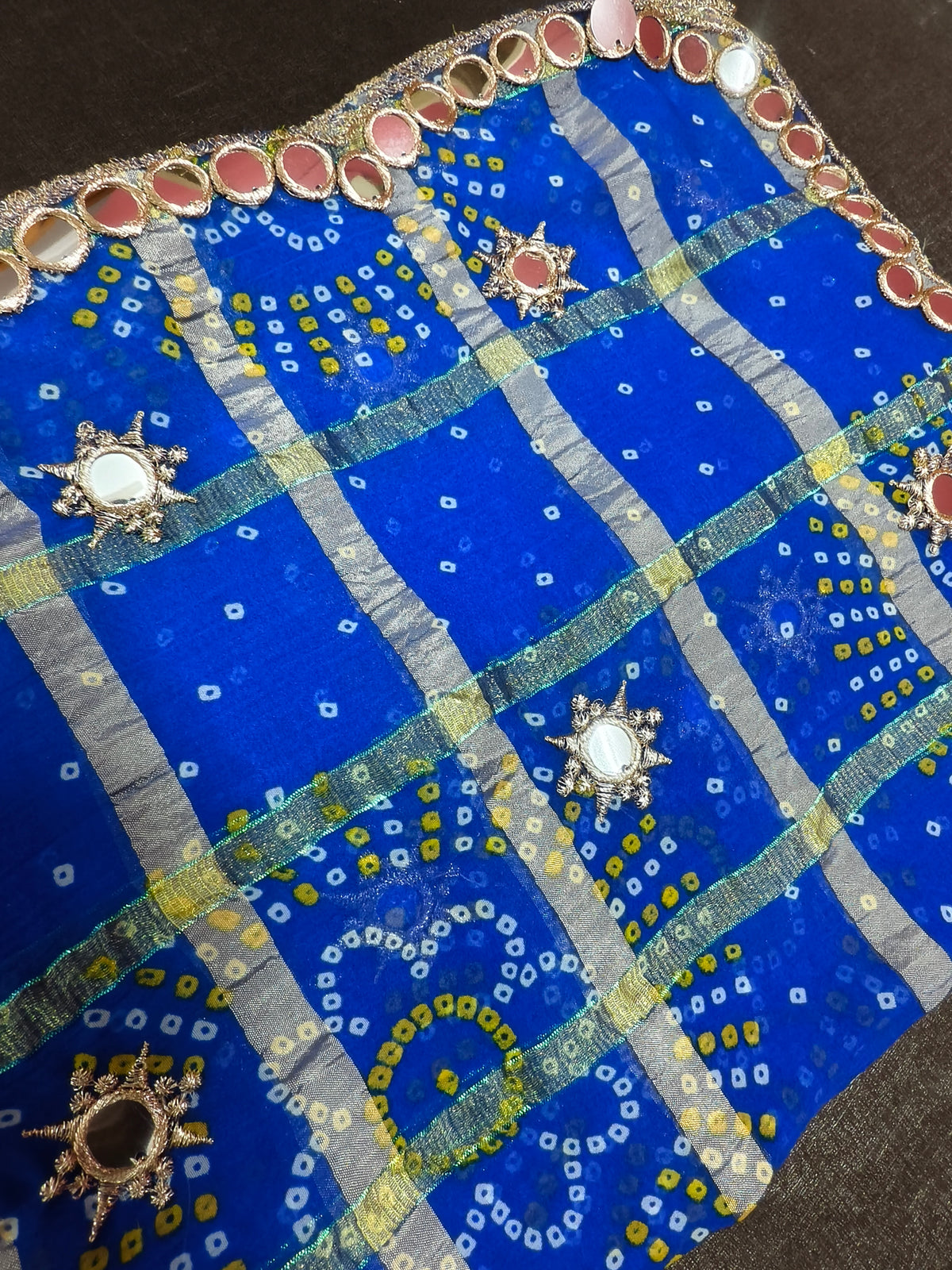 Jagmag Mirror Dupatta, Royal Blue — product view 3