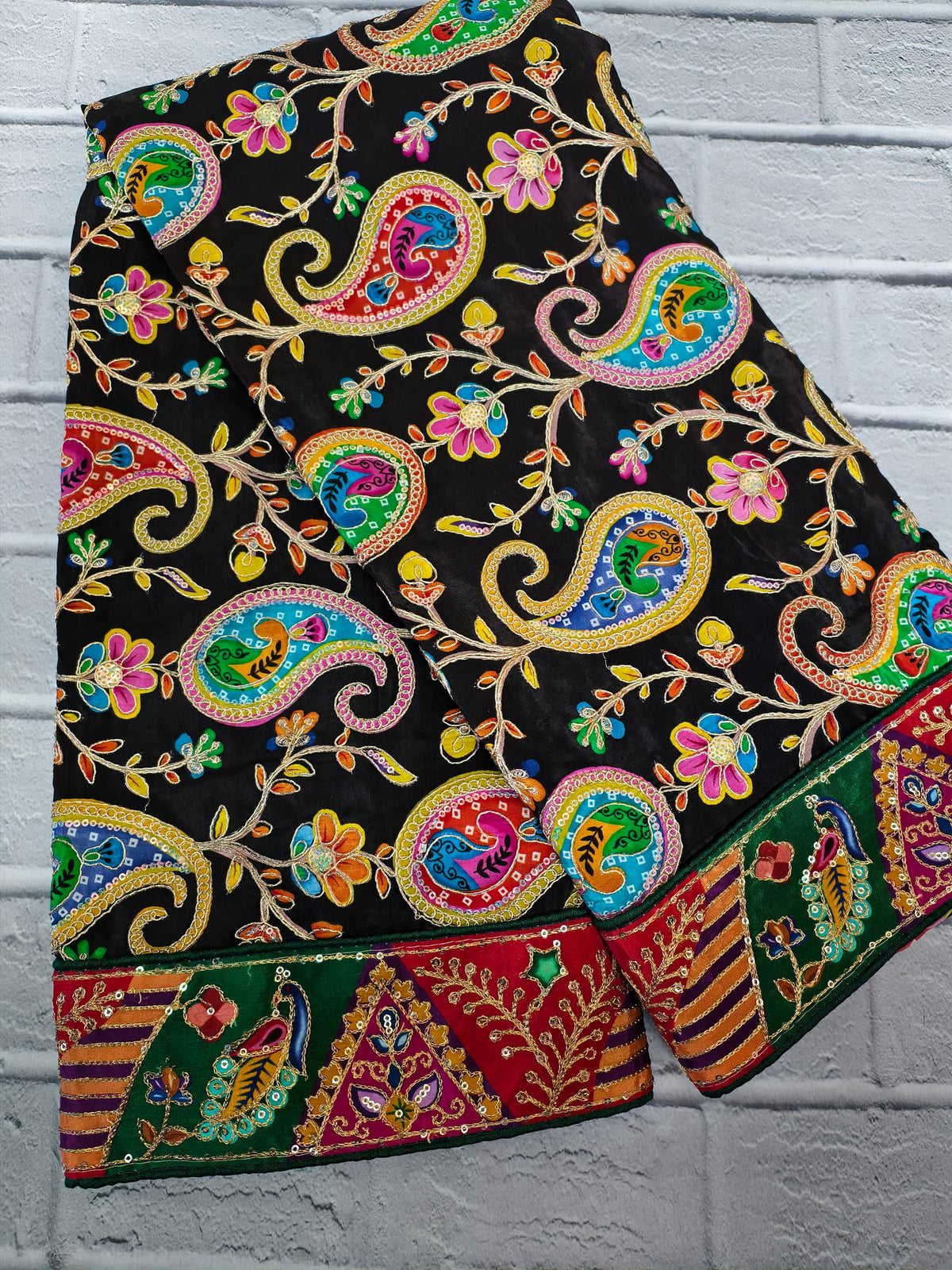 Rajasi Art Dupatta, Black — product view 4