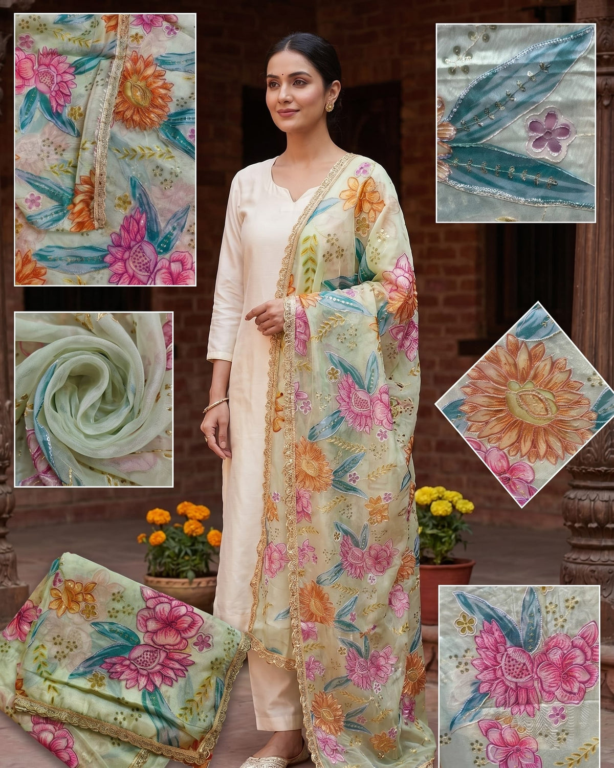 Vasant Hand-painted Dupatta — product view 4