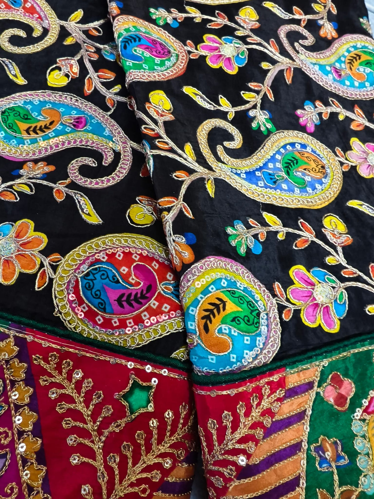 Rajasi Art Dupatta, Black — product view 5