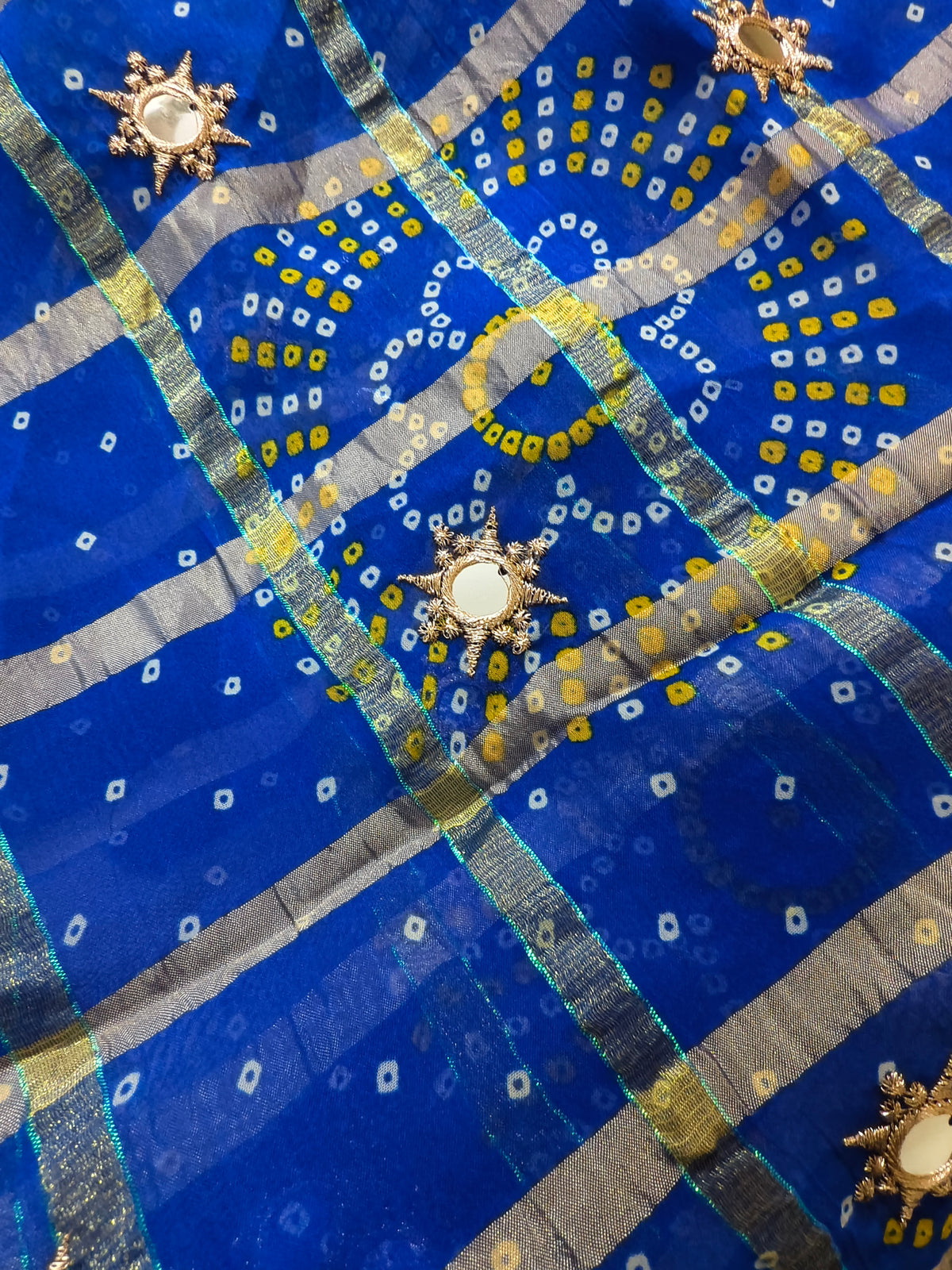 Jagmag Mirror Dupatta, Royal Blue — product view 5