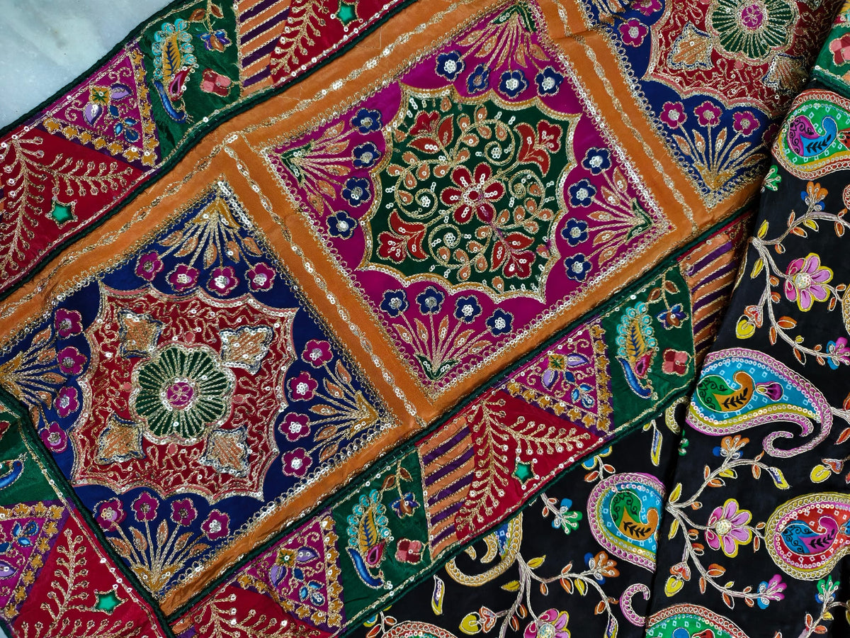 Rajasi Art Dupatta, Black — product view 6