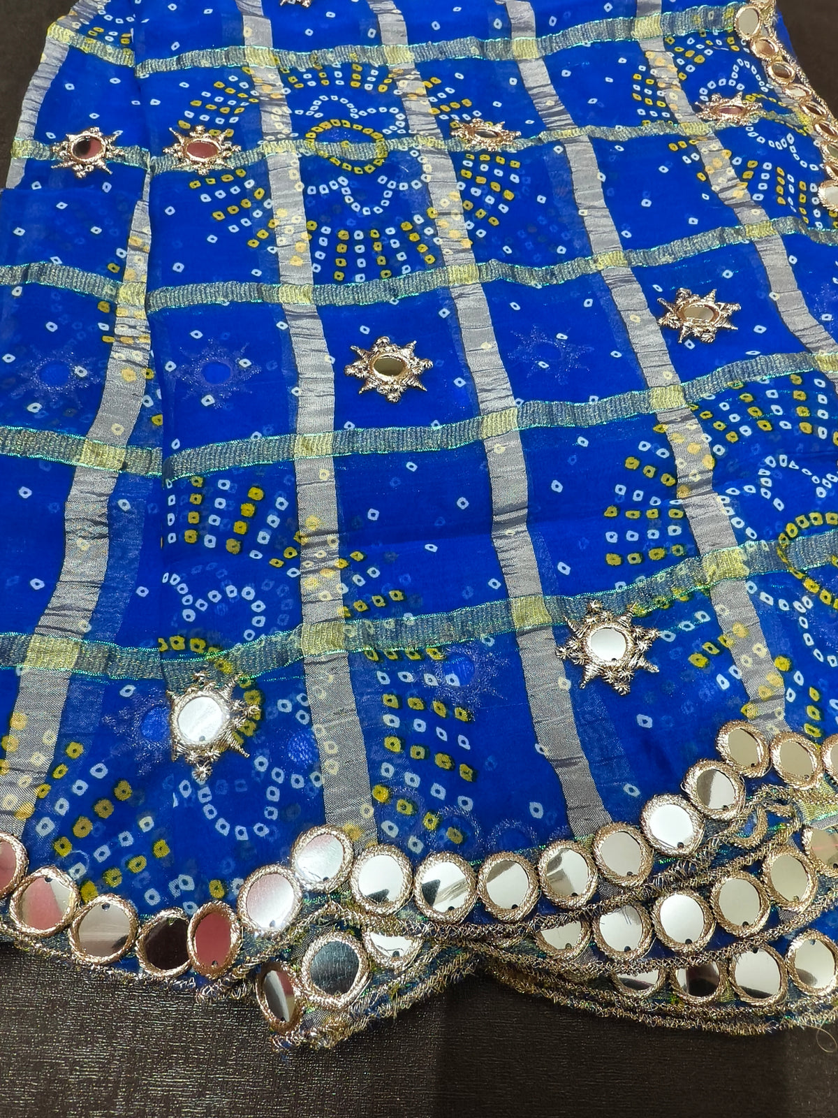 Jagmag Mirror Dupatta, Royal Blue — product view 6