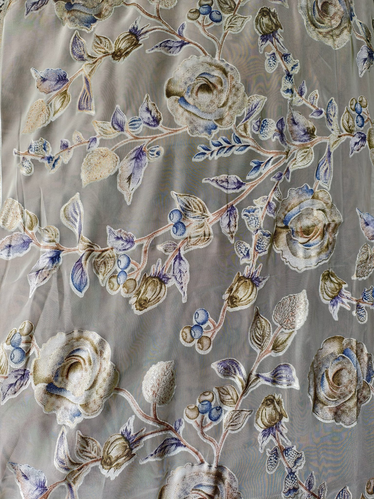 Combo Mint Melody  Brasso Floral Dupatta With Gold Jacquard Border Printed Peacock Potli — product view 6