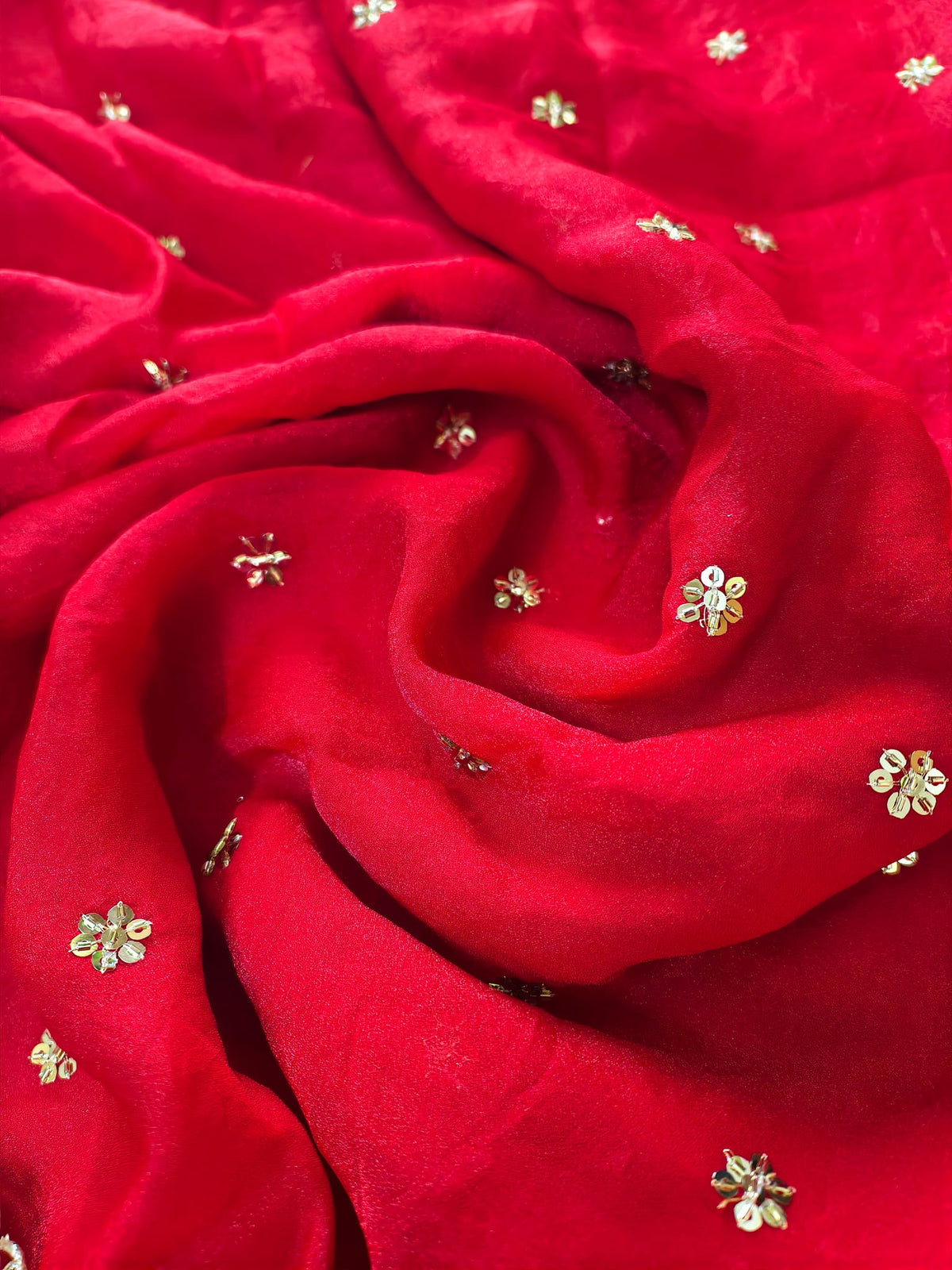 Combo Of Beautiful Red Potli Bag And Scarlet Zari & Pearl Dupatta — product view 6