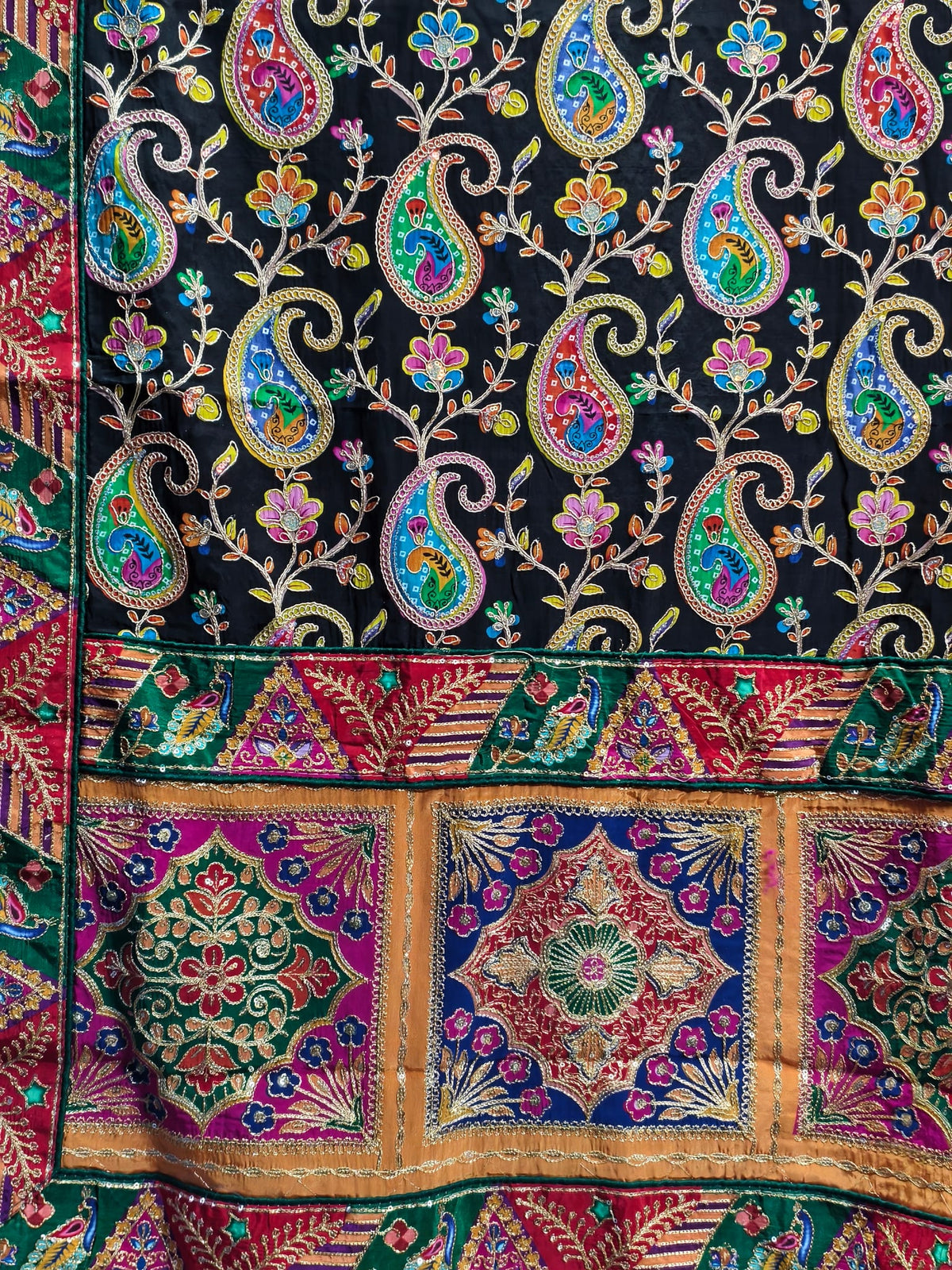 Rajasi Art Dupatta, Black — product view 7
