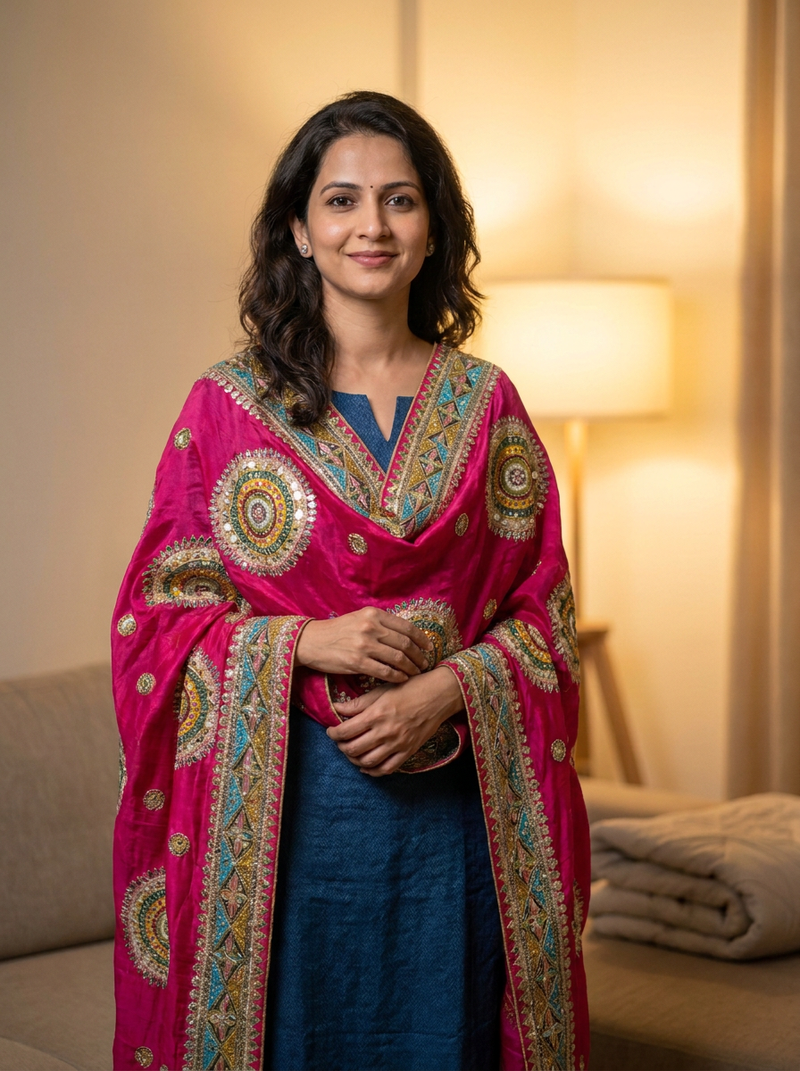 Same model wearing the Shringar Dupatta