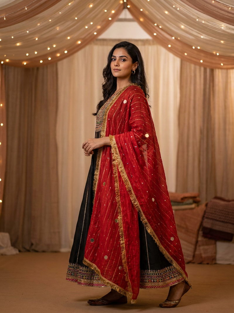 Same model wearing the Roshni Dupatta