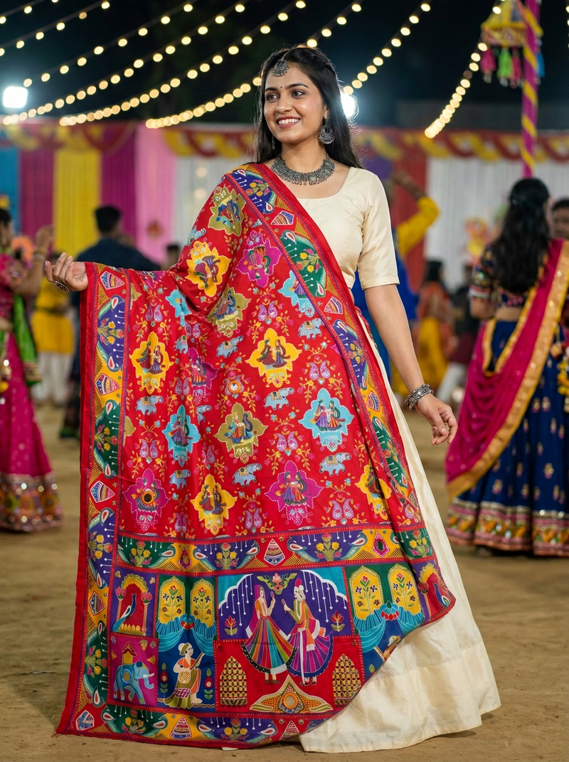 Same model wearing the Leela Dupatta
