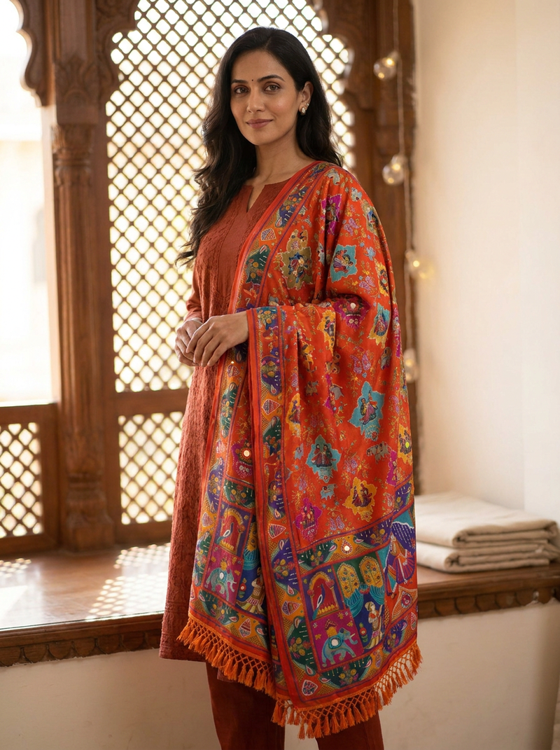 Same model wearing the Leela Dupatta