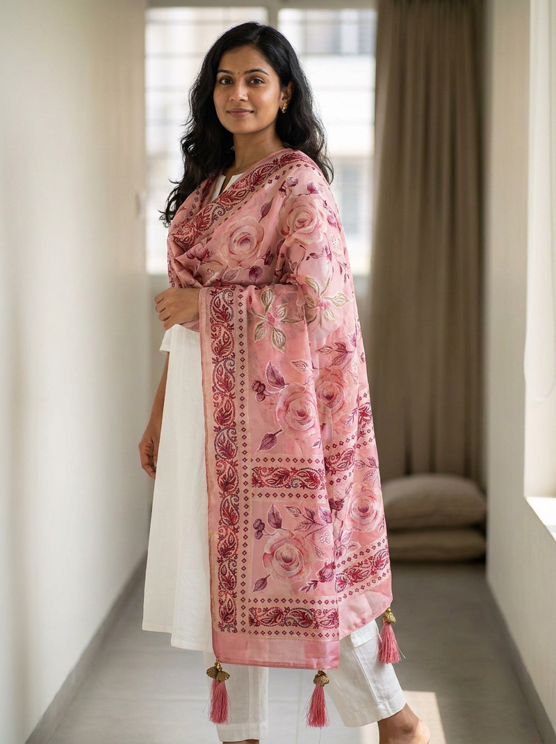 Same model wearing the Gulistan Dupatta