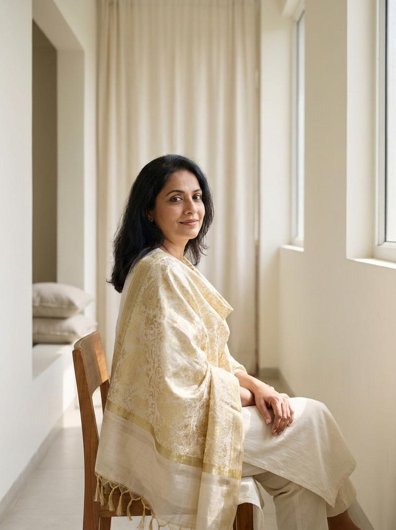 Same model wearing the Kairi Dupatta